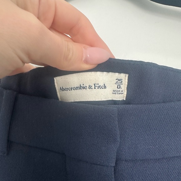 Abercrombie Navy Wide-Leg Trousers - Picture 4 of 8